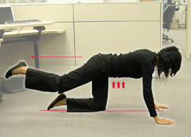 Figure 3 - While exhaling, push one leg backwards and upwards