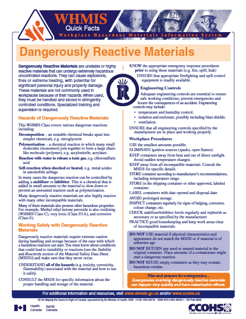 Dangerously Reactive Materials